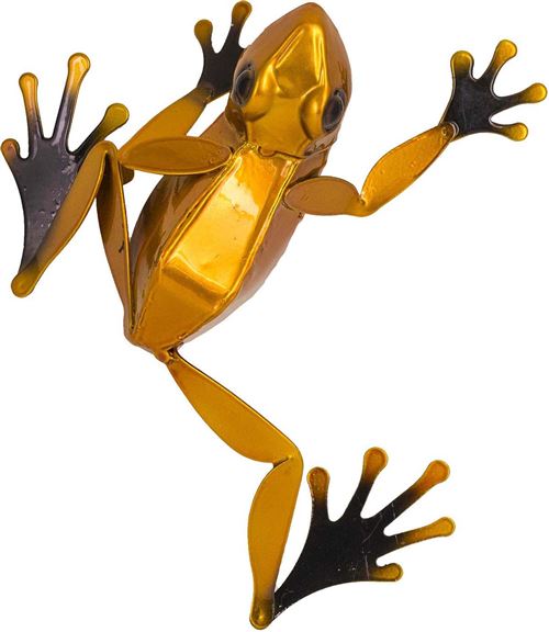 Fountasia - Grenouille décorative en métal coloré 19 cm Doré