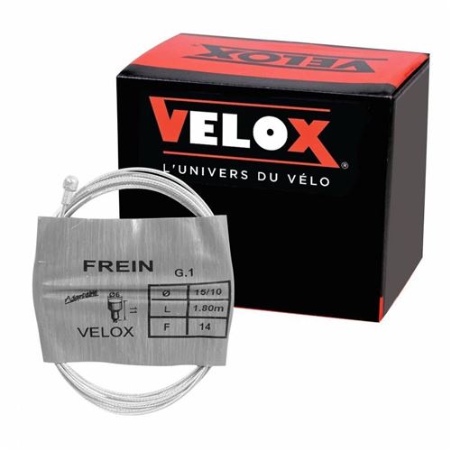 Cable de frein route-city velox galva 15-10 1,80m (boite de 25 cables)
