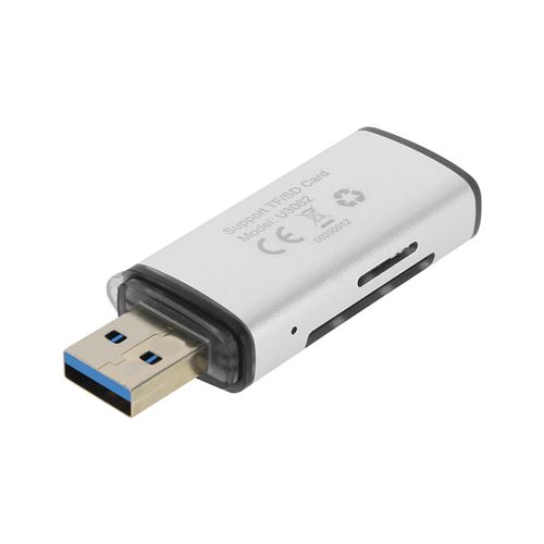 Lecteur de Carte SD et Micro-SD USB Taux de transfert 5Gbps U3062 LinQ Gris