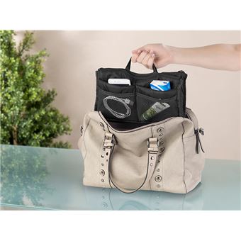 Organiseur De Sac à Main - 30x20x10 Cm, Multiples Poches, Noir, Pliable, Protection Anti-rayures