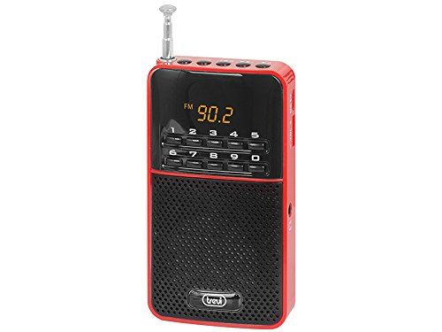 Mini Radio FM de poche Trevi DR 730 M - Batterie rechargeable - Portable compacte et légère (105g) - Rouge