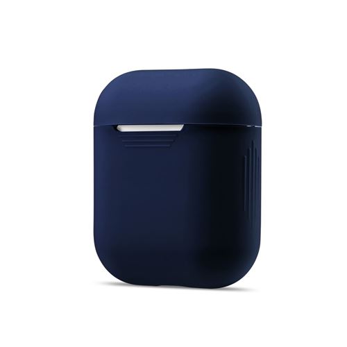 Coque en silicone souple anti-choc bleu foncé pour votre Apple AirPods