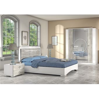 Ensemble Lit 140x190cm + 2 Chevets + Armoire - GOYA - ALTOBUY - 1