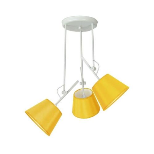 ARTICULER Lustre acier 50x50x80 cm Blanc et jaune