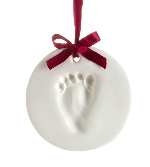 Kit Empreinte bébé Rond - ruban rouge Bl