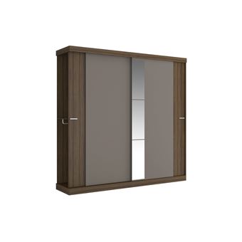 Armoire Adalrik 2 Portes Coulissantes Avec Miroir L231cm Marron Et Taupe Achat Prix Fnac