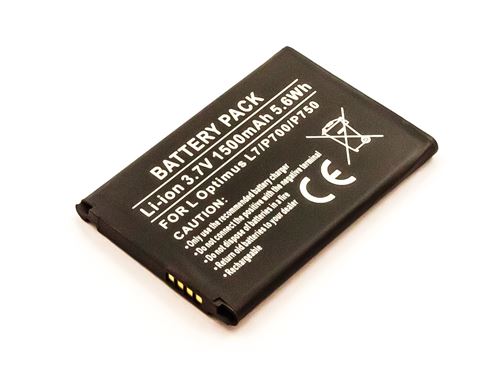 Batterie compatible LG Optimus L7, P700, P750, Li-ion, 3,7V, 1500mAh, 5,6Wh