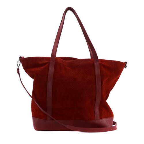 OH MY BAG Sac porté épaule Cuir porté épaule main bandoulière et de travers Femmes en véritable cuir fabriqué en Italie - modèle IRUPU Rouge clair