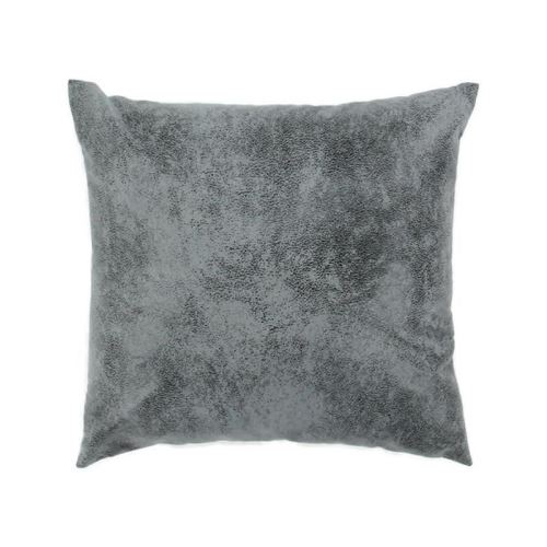 Coussin Havane aspect cuir vieilli - 40 x 40 cm - Gris