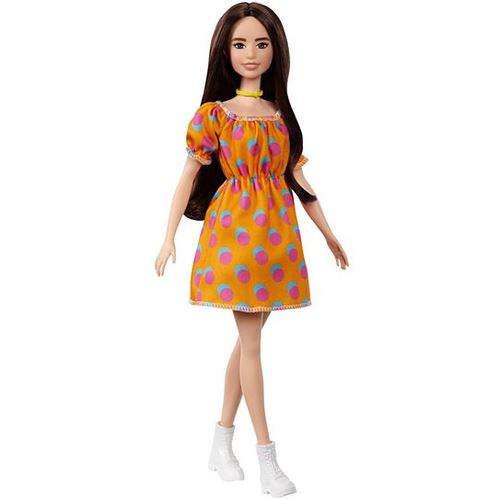 Poupée Barbie Fashionista Avec Robe Orange