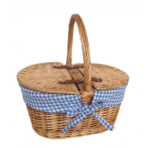 Doublé ovale enfant Lidded osier panier pique-nique