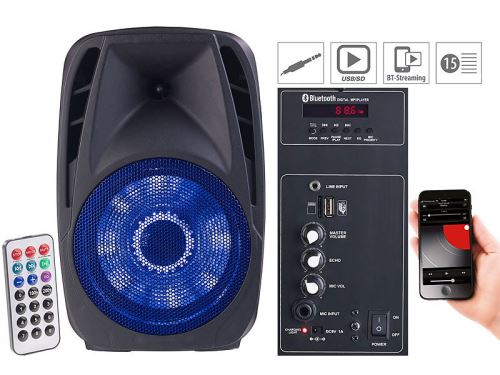 Enceinte mobile PMA-900.k avec lecteur MP3 et fonctions bluetooth/karaoké