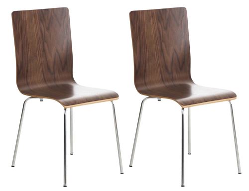 Set 2 Chaises Pepe en bois - Siège teinte Noyer