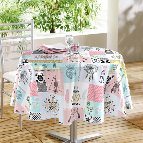 nappe ronde (0) 160 cm pvc imprime optima