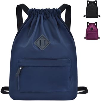 Sac à Dos Cordon Teklemon – Oxford Imperméable, 43x34x15 Cm, 3 Poches Extérieures, Compartiment Chaussures, Pour Gym, Yoga, Voyage