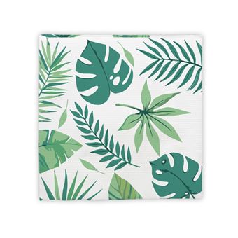 12 serviettes papier exotique party 33cm vert - sud trading cd6857 - 1