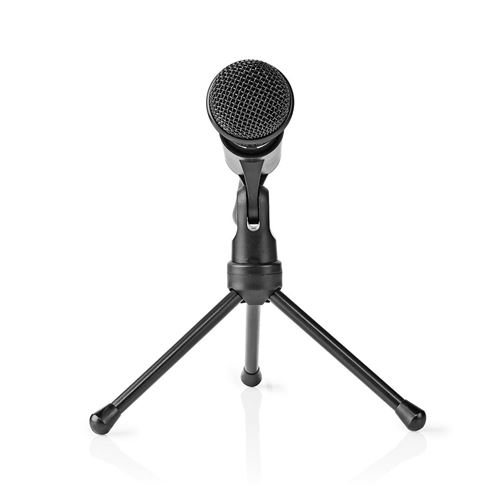 Nedis microphone filaire avec bouton marchearr&ecirc;t et tripod 3,5 mm MICTJ100BK
