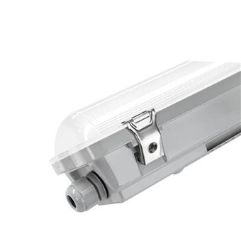 Kit Réglette LED Étanche IP65 + 2 Tubes Néon LED 120cm 18W - Blanc Neutre 4000K-5500K - Pour Garage, Atelier, Buanderie