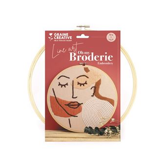 kit broderie - Visage Line Art