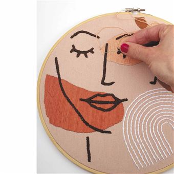 kit broderie - Visage Line Art