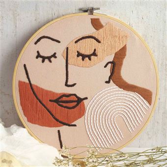 kit broderie - Visage Line Art