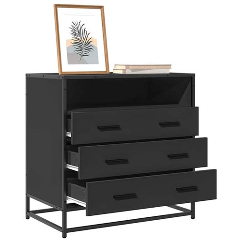 Commode noir 70x41x70 cm bois d ingénierie