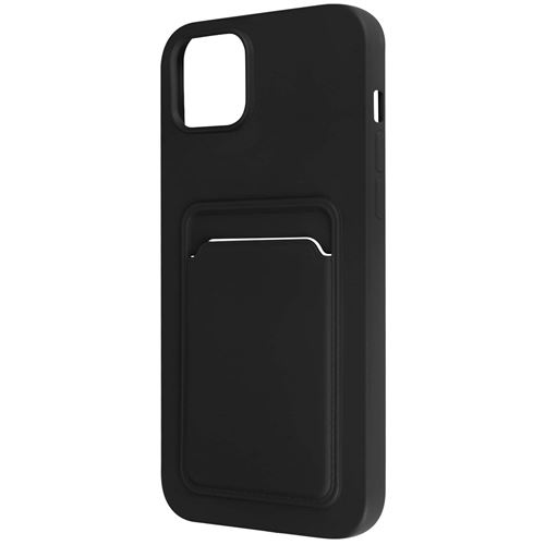 Coque pour iPhone 14 Silicone Souple Porte-carte Fine Légère Avizar noir