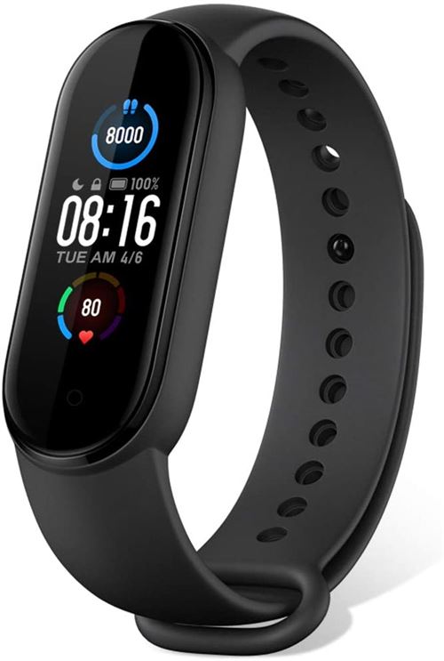 Band 5 Montre connectée - Cardiofréquencemètre, Trackers d'activité - 5ATM - Bluetooth 5.0 - Ecran 1.1 - Pour iOS Android