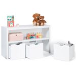 Étagère Rangement Enfants SoBuy - 91x30x100cm - Bibliothèque Jouets Et Livres - Motif Ours Mignon