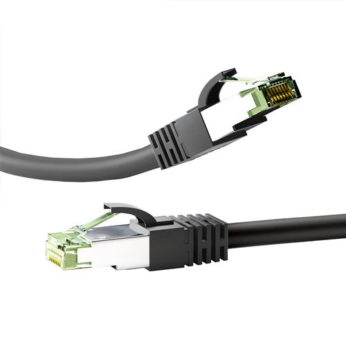 Non Communiqué Noir Goobay Câble Rj45 Cat 8.1 S/Ftp 0.50 M (Noir)