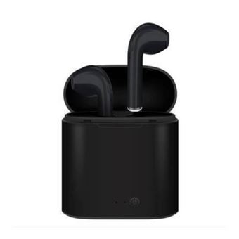 Écouteurs Bluetooth noir i7 avec boitier de charge - 1