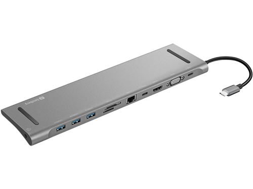 Sandberg USB-C 10-in-1 Docking Station - Station d'accueil - USB-C - VGA HDMI - GigE