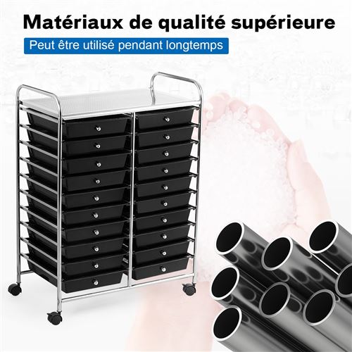 GIANTEX - COSTWAY Caisson de Bureau Meuble de Rangement avec 3