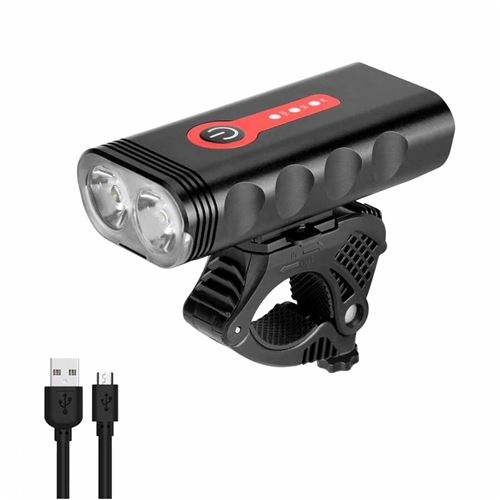 Eclairage velo usb avant lg-pl1000 sur cintre p2r 1000 lumens 4 modes (autonomie 3h-6h) noir