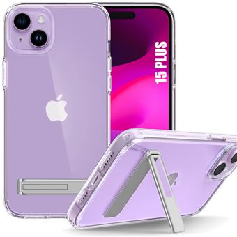 Coque Silicone Transparente pour iPhone 15 Plus, Protection avec Support Téléphone - BOOLING - 1