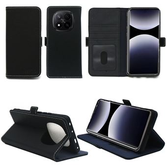 Housse noire pour Xiaomi Redmi Note 14 Pro 4G Etui noir de Protection Portefeuille à Rabat avec Porte Cartes XEPTIO - 1