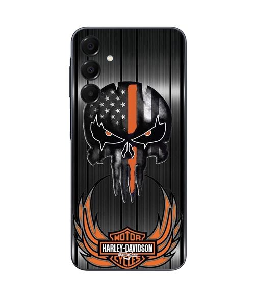 Coque Pour Samsung Galaxy A15 Harley Davidson tête de mort fond gris