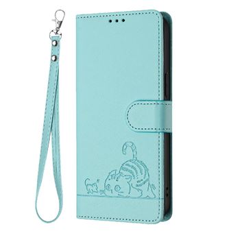 Étui Pour GANGXUN Samsung Galaxy S22 Plus Porte-fente Pour Carte, Portefeuille À Rabot Rfid Chat Vert - 1