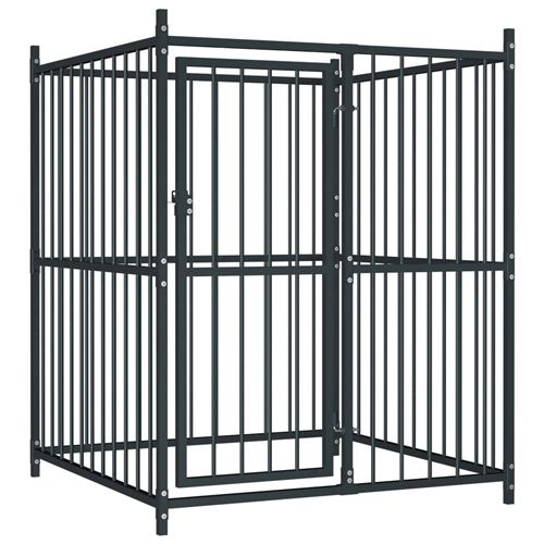 Chenil extérieur pour chiens 120 x 120 x 150 cm Noir