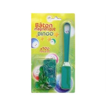 Boîte Magnétique Rose Fuchsia + 100 Pions Loto + Bâton Ramasse-Jetons – Accessoire Bingo & Loto 3 En 1 Ultra Pratique