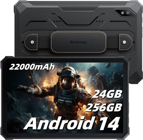 Tablette Tactile Incassable Blackview Active 8 Pro 10.36 2.4K Fhd+ 24Go+256Go(Sd 1To) 22000Mah(33W) G99 48Mp+16Mp Android 14 Nfc - Noir