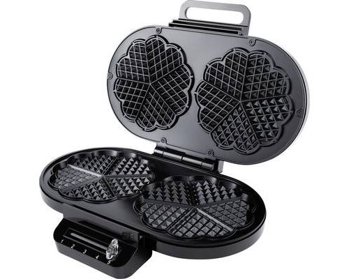 Steba WE 2 Double gaufrier voyant lumineux, rabattable, rev&ecirc;tement anti-adh&eacute;sif noir 