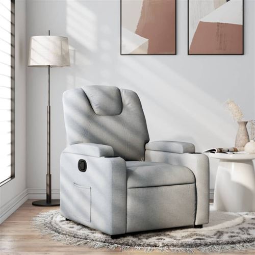 Vidaxl Gris/Clair Fauteuil Inclinable Tissu - Image 3