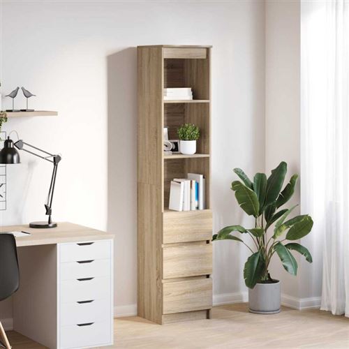 VIDAXL - Buffet haut - Chêne Sonoma - 37,5 x 35 x 180 cm - Image 3
