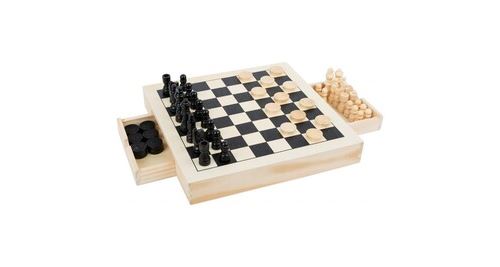 Kit de jeux echecs dames & jeu du moulin