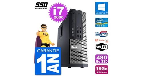 Pc dell optiplex 7010 sff intel core i7-2600 ram 16go ssd 480go windows 10 wifi