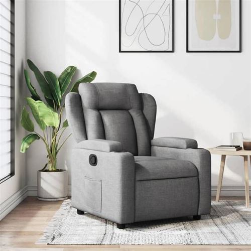 Vidaxl Gris Fauteuil Réglable Tissu Foncé - Image 2