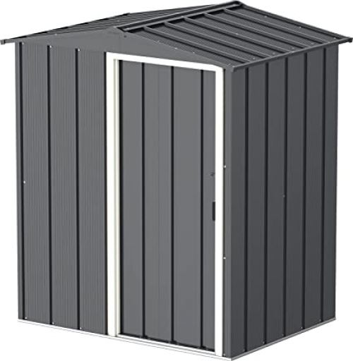 Abri de jardin métal - 1,96m² - kit ancrage - Anthracite