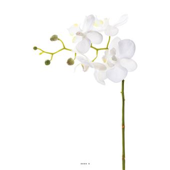 Orchidee Phalaenopsis Artificiel Blanc H 30 cm mini fleurons __ Artificielles - 1
