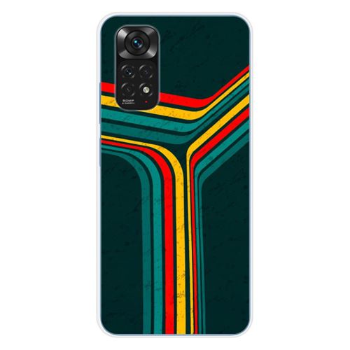 Coque en silicone imprimée compatible Xiaomi Redmi Note 11 4G Retro lines